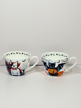 Portobello By Design Halloween Mugs ~ Set of 2